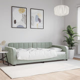 Day Bed without Mattress Light Grey 90x190 cm Single Velvet 354074