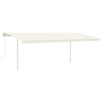 Manual Retractable Awning with Posts 6x3 m Cream 3069997