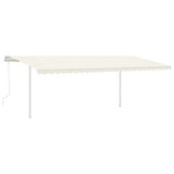 Manual Retractable Awning with Posts 6x3 m Cream 3069997