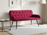 2 Seater Sofa with Metal Legs 2-Seater Wine Red Velvet 42051022