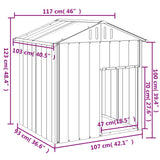 Dog House with Roof Light Grey 117x103x123 cm Galvanised Steel 172350