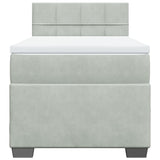 Box Spring Bed with Mattress Light Grey 90x200 cm Velvet 3286222