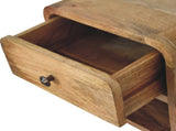Solid Wood Mini Floating Open Bedside, 1 Drawer and 1 Open Slot, Oak-ish, Brown B2743P402955
