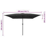 Garden Parasol Anthracite 295 x 295 x 245 cm 42003654