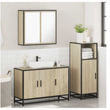 3 Piece Bathroom Furniture Set Sonoma Oak Engineered Wood 3300951