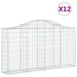 Arched Gabion Baskets 12 pcs 200x30x100/120 cm Galvanised Iron 3145440