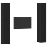 TV Cabinet Set Wall-mounted 4 pcs Black oak 30.5 x 30 x 90 cm 3393568