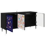 TV Cabinet MAINZ 102 x 33 x 51 cm Black Oak Engineered Wood 8007104