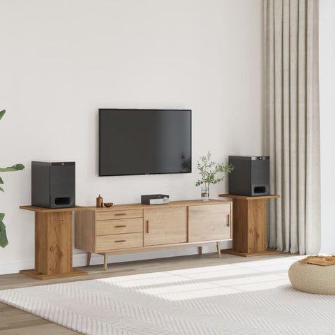 ZNTS Speaker Stands 2 pcs Artisian Oak 30x30x60 cm Engineered Wood 852662