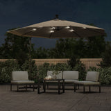 Cantilever Garden Parasol with LED Lights and Metal Pole 350 cm Taupe 44526