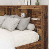 Storage Headboard with Shelf Old Wood 207.5 x 137.5 x 76.5 cm 3335539