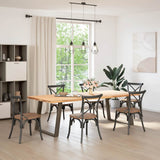 Dining Table Legs U-Shaped 2 pcs Natural Steel 90x cm Steel 4012803