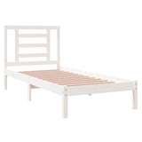 Bed Frame without Mattress White 75x190 cm Small Single Solid Wood 3104309