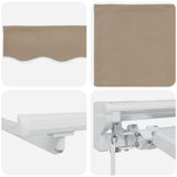 Manual Awning Frame with LEDs Beige and White 3 x 2 m 3420528