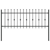 Spike Fence Asten Black 200 x 130 cm Powder-Coated Steel 42030081