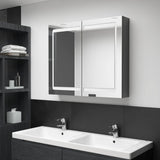 LED Bathroom Mirror Cabinet Shining Grey 80x12x68 cm 326514