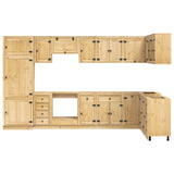 Cabinet with Drawer SKI 14 pcs Honey Brown Solid Pine Wood 3392646