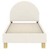 Toddler Bed Frame with Headboard Cream 70 x 140 cm Sheep Fabric 42011024