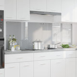 Kitchen Backsplash 2 pcs Light Grey 90 x 60 cm Tempered Glass 3415454