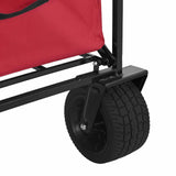 Folding Wagon Red 89 x 63 x 96 cm Steel and Polyester Oxford 42020659