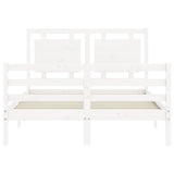 Bed Frame without Mattress White 140x190 cm Solid Wood 3194032