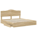 Storage Bed with Drawer Sonoma Oak 180 x 200 cm Engineered Wood 3413480