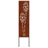 Garden Privacy Screen Rusty 32 x 140 cm Weathering steel 876216