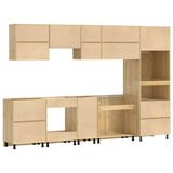 Cabinet SKI 9 pcs Honey Brown Solid Pine Wood 3392650