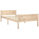 Bed Frame Natural Wood Solid Pinewood, Plywood 100x200 cm 322097