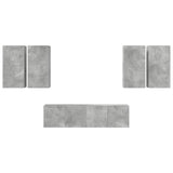 6 Piece TV Cabinet Set Concrete Grey Engineered Wood 3079099