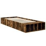 Bed Frame with Shelf Smoked Oak 90 x 200 cm Engineered Wood 3408414
