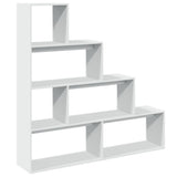 Room Divider Bookcase 4-Tier White 143.5x29x143.5 cm Engineered Wood 857994