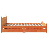 Bed Frame without Mattress Wax Brown 135x190 cm Double Solid Wood Pine 3309787