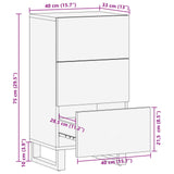 Side Cabinet with Drawer Brown 40 x 33 x 75 cm Solid Mango Wood 4018319