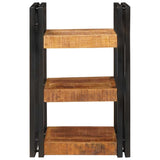 Bedside Table Brown and Black 38 x 33 x 58 cm Solid Mango Wood 4016730