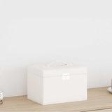 Jewellery Box 3-Layer with Mirror Lockable White 26x18x17.5 cm 4103558