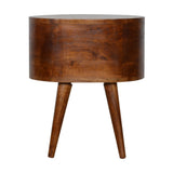 Chestnut Rounded Bedside Table IN907