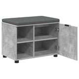 Hall Bench with Cushion with Door Concrete Grey 60 x 38 x 46 cm 891499