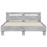 Bed Frame with LED without Mattress Concrete Grey 140x190 cm 3207563