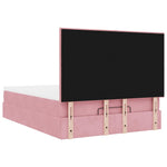 ZNTS Ottoman Bed with Mattresses Pink 140x190cm Velvet 3313402