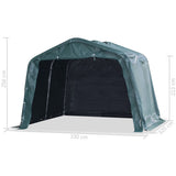 Removable Livestock Tent PVC 550 g/m 3.3x3.2 m Dark Green 3055647