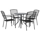 Stackable Garden Chair Set 5 pcs Anthracite Powder-coated Steel 3283757