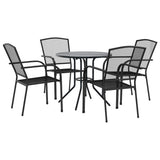 Stackable Garden Chair Set 5 pcs Anthracite Powder-coated Steel 3283757