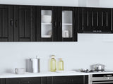 Wall Glass Cabinet LUCCA Black Oak 60 x 31 x 60 cm 8003823