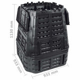 146277 Garden Composter Black 93,3x93,3x113 cm 740 L