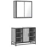 2 Piece Bathroom Furniture Set Grey Sonoma Engineered Wood 3300913