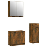 ZNTS 3 Piece Bathroom Cabinet Set Smoked Oak Engineered Wood 3115873