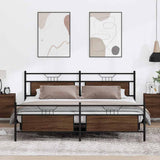 Metal Bed Frame without Mattress Brown Oak 200x200 cm 3325106