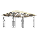 ZNTS Gazebo with Mosquito Net&LED String Lights 4x3x2.73 m Cream 3070315