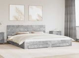 Bed Frame Concrete Grey 180 x 200 cm Engineered Wood 3411946